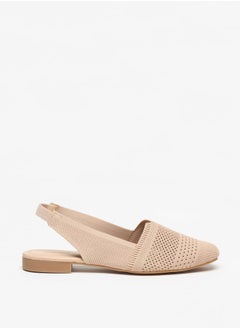 Women's Textured Sling Back Slip-On Pointed Toe Ballerinas