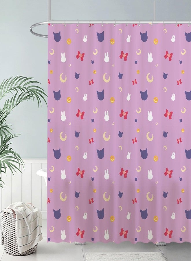 Funnytree Moon Scouts Shower Curtain, Crystal Girls Bathroom Decor, Waterproof Fabric Durable Easy Care Washable, 72"X72"(Hooks Not Included) SC00029-002 - Image 2