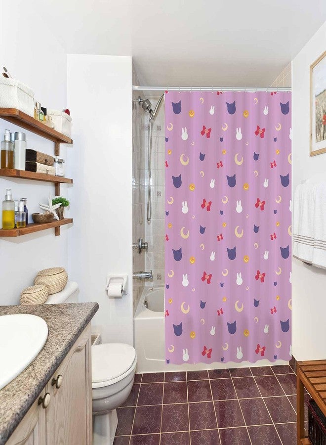 Funnytree Moon Scouts Shower Curtain, Crystal Girls Bathroom Decor, Waterproof Fabric Durable Easy Care Washable, 72"X72"(Hooks Not Included) SC00029-002 - Image 5