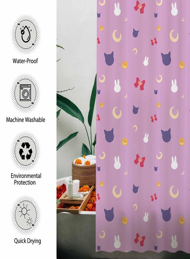 Funnytree Moon Scouts Shower Curtain, Crystal Girls Bathroom Decor, Waterproof Fabric Durable Easy Care Washable, 72"X72"(Hooks Not Included) SC00029-002 - Image 4