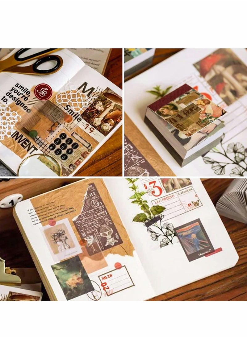 SYOSI - 400Pcs Junk Journal Vintage DIY Material Paper Journaling Supplies Scrapbooking Paper Retro Decorative Antique Art Craft Diary Journal Embellishment Supplies - Image 1