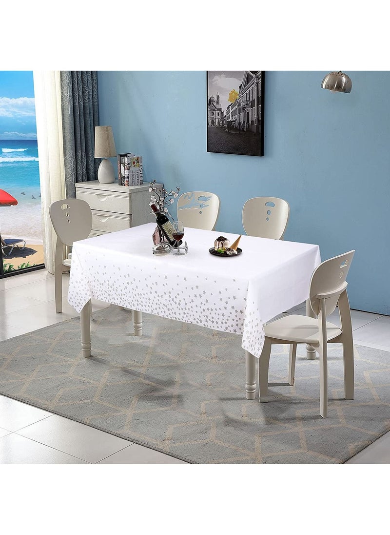 Tablecloth for Rectangle Tables Star Plastic  Party Table Covers Fine Dining Decor 137 x 274cm