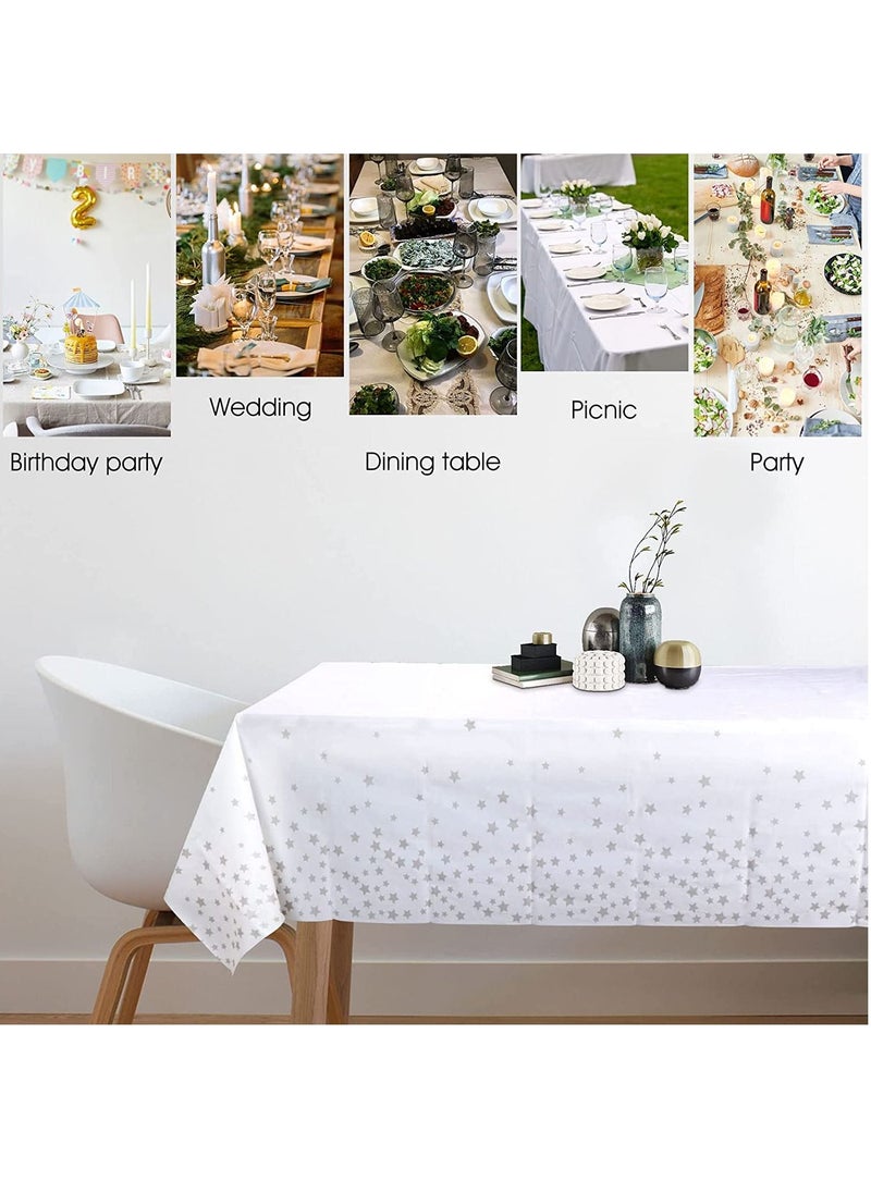 Tablecloth for Rectangle Tables Star Plastic  Party Table Covers Fine Dining Decor 137 x 274cm