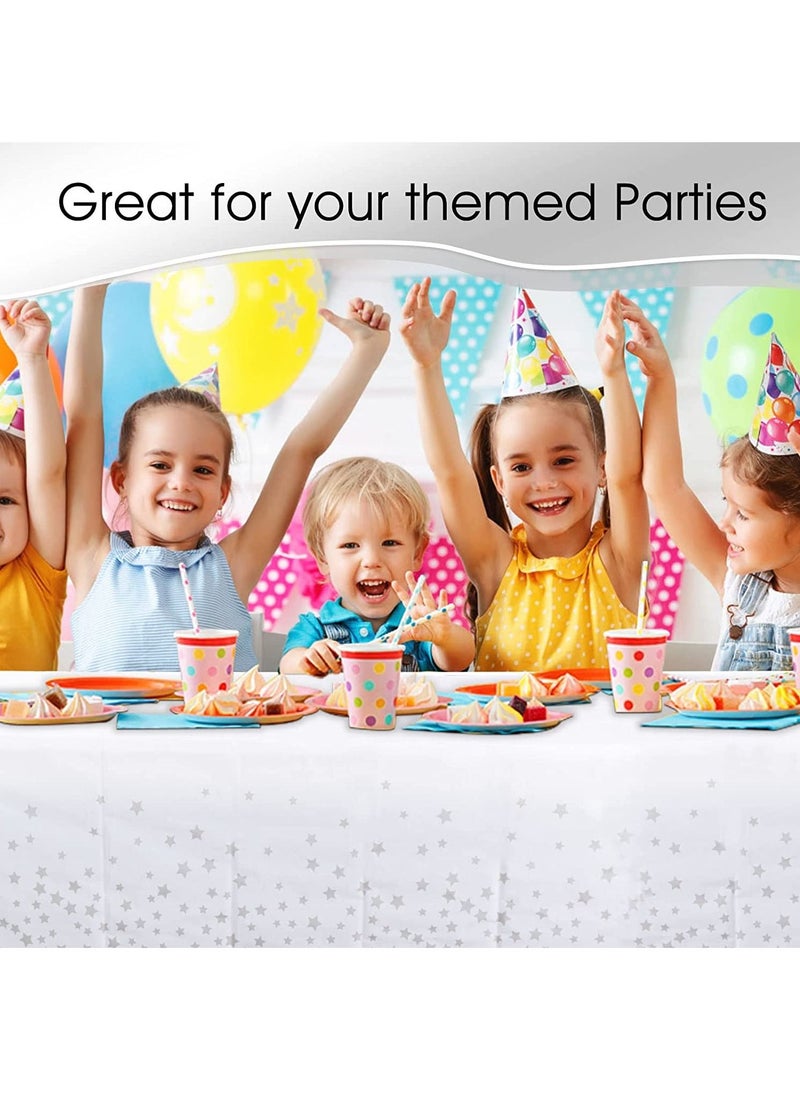Tablecloth for Rectangle Tables Star Plastic  Party Table Covers Fine Dining Decor 137 x 274cm