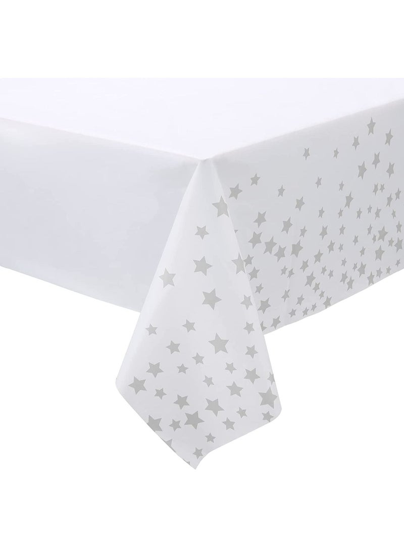 Tablecloth for Rectangle Tables Star Plastic  Party Table Covers Fine Dining Decor 137 x 274cm