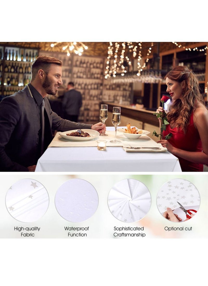Tablecloth for Rectangle Tables Star Plastic  Party Table Covers Fine Dining Decor 137 x 274cm