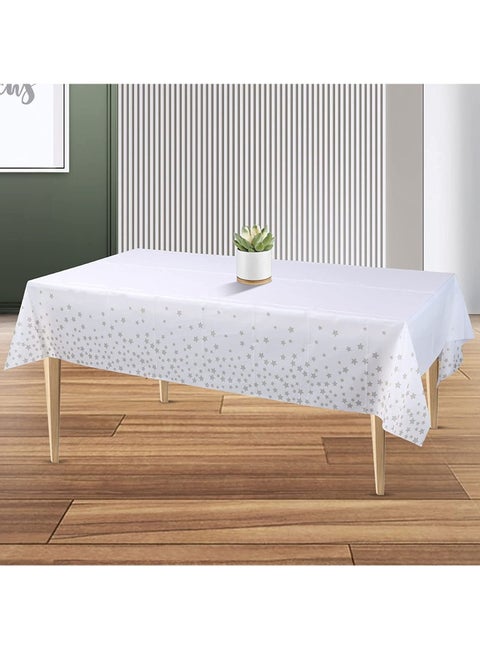 Tablecloth for Rectangle Tables Star Plastic  Party Table Covers Fine Dining Decor 137 x 274cm