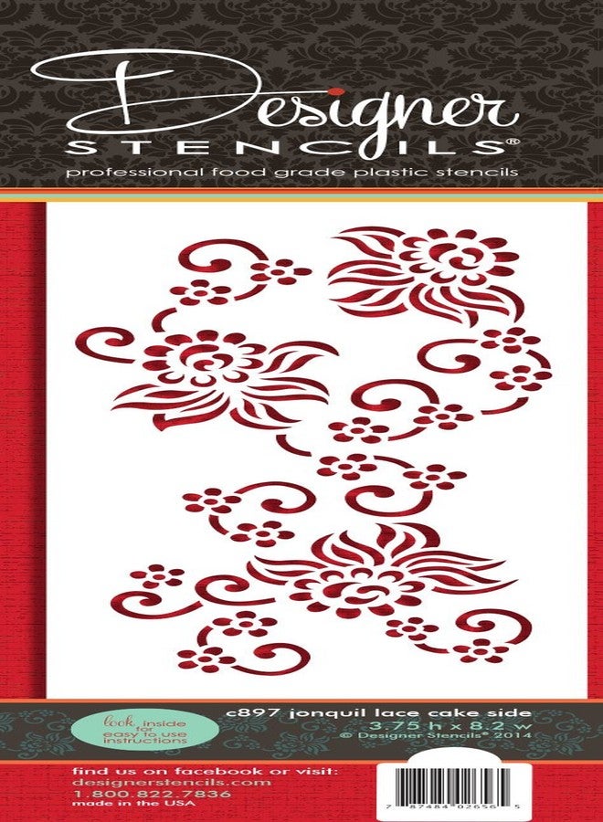 Jonquil Floral Cake Side Stencil by Designer Stencils
