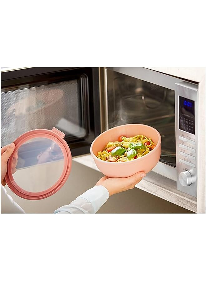 ميبال مجموعة سيركولا من 4 أوعية متعددة الاستخدامات لتخزين وتقديم الطعام مع أغطية وحاويات تحضير الطعام باللون الأبيض الشمالي العميق، 1 لكل منها: 17 أونصة، 34 أونصة، 68 أونصة، 101 أونصة، مجموعة واحدة - Image 3