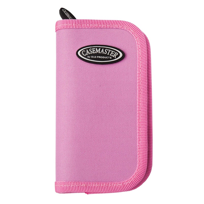 Casemaster Deluxe Nylon Dart Case for Steel and Soft Tip Darts, Holds 6 Darts and Features 8 Pockets for Accessories Like Flights, Shafts and Tips, Pink - Image 1