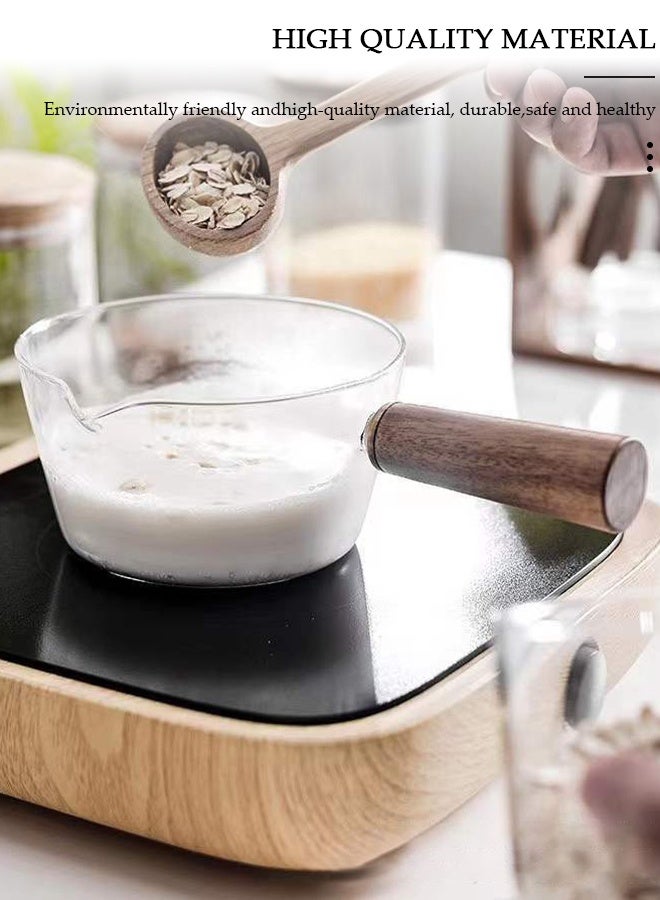 DUNISO وعاء طهي زجاجي، كوب قهوة وحليب زجاجي، قدر زجاجي موقد، مجموعة أواني طهي زجاجية مقاومة للحرارة من البوروسيليكات للباستا، قدر للصلصة آمن للحساء، طعام الأطفال (غطاء غير متضمن) - Image 3