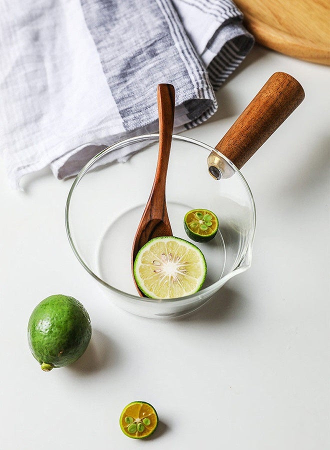 DUNISO وعاء طهي زجاجي، كوب قهوة وحليب زجاجي، قدر زجاجي موقد، مجموعة أواني طهي زجاجية مقاومة للحرارة من البوروسيليكات للباستا، قدر للصلصة آمن للحساء، طعام الأطفال (غطاء غير متضمن) - Image 5