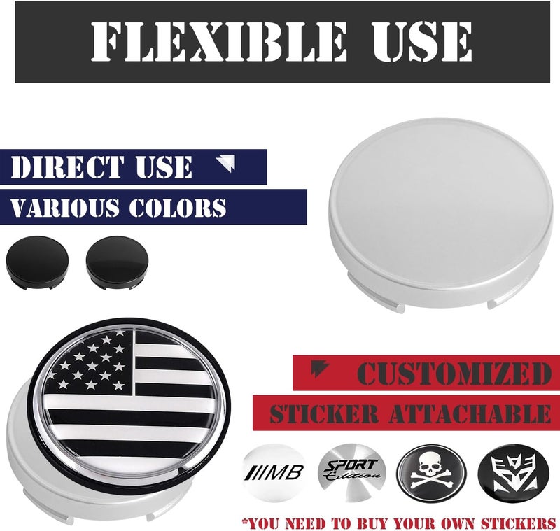 KitsPro 2.15Inch 55MM Wheel Center Caps for Ford 6M211003AA Rim Hub Caps, Pack of 4 (Silver, Outer 55MM, Inner 51MM) - Image 5
