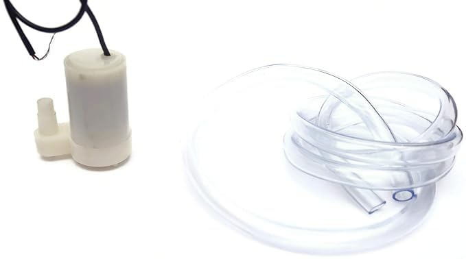 PMW مضخة مياه صغيرة DC 4V 12V مضخة غاطسة ميكرو + 1 متر أنبوب فينيل شفاف أنبوب PVC مرن لبركة السمك نافورة حوض السمك نباتات الزهور (1 مضخة + 1 متر أنبوب) - Image 1
