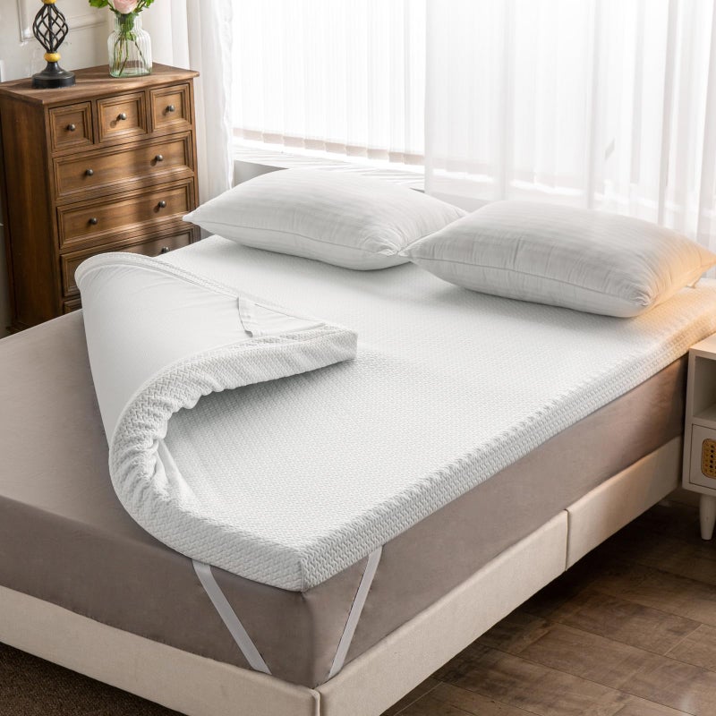 3 Inch Memory Foam Mattress Topper Single Bed75cm Thickness Mattress Topper for Back Pain Relief with Washable Bamboo Cover Single Size90x190cm