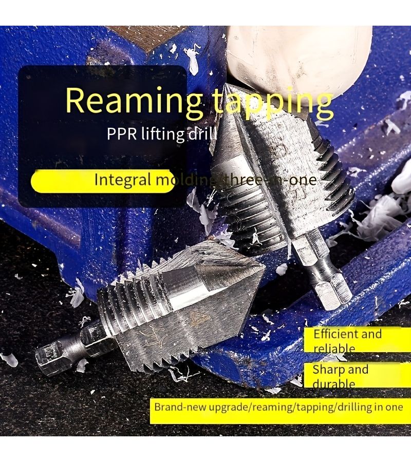 6 Points 25 Tubes Three Flute Threading Drill Bit for PPR Pipe 1 2 3 4 Inch Drilling Reaming Tapping - Image 3