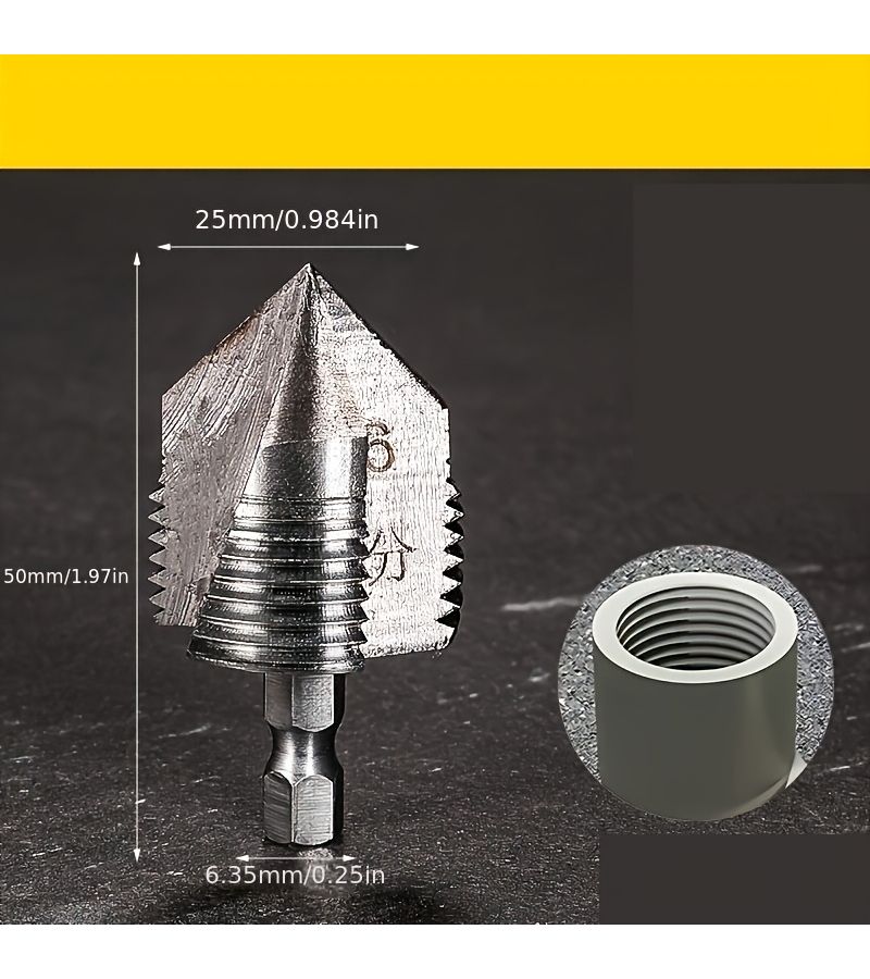 6 Points 25 Tubes Three Flute Threading Drill Bit for PPR Pipe 1 2 3 4 Inch Drilling Reaming Tapping - Image 2