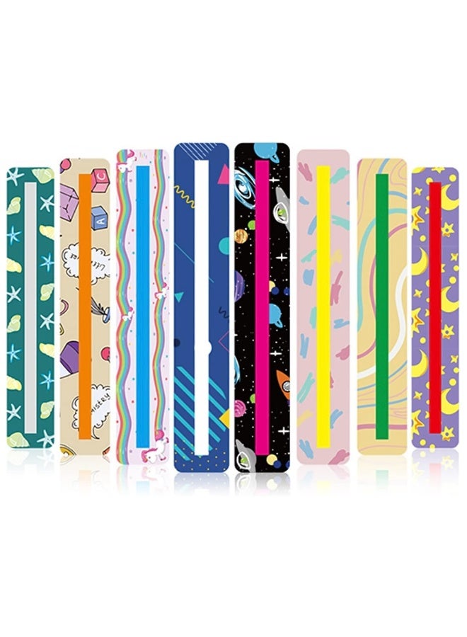 Reading Strips, 8 PCS Guided Reading Strips Highlight Strips, Highlight Strips Colored Highlighter Bookmarks Dyslexia Reading Rulers for Children Teacher Education Classroom Supplies - Image 1