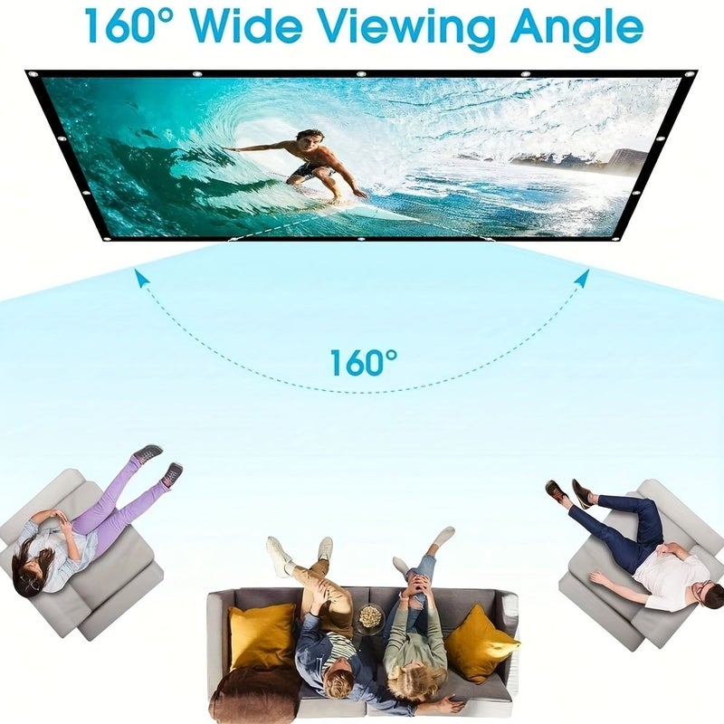 60 Inch 16 9 Ratio Projector Screen Foldable Washable Ironable Essential Home Theater Outdoor Camping - Image 3