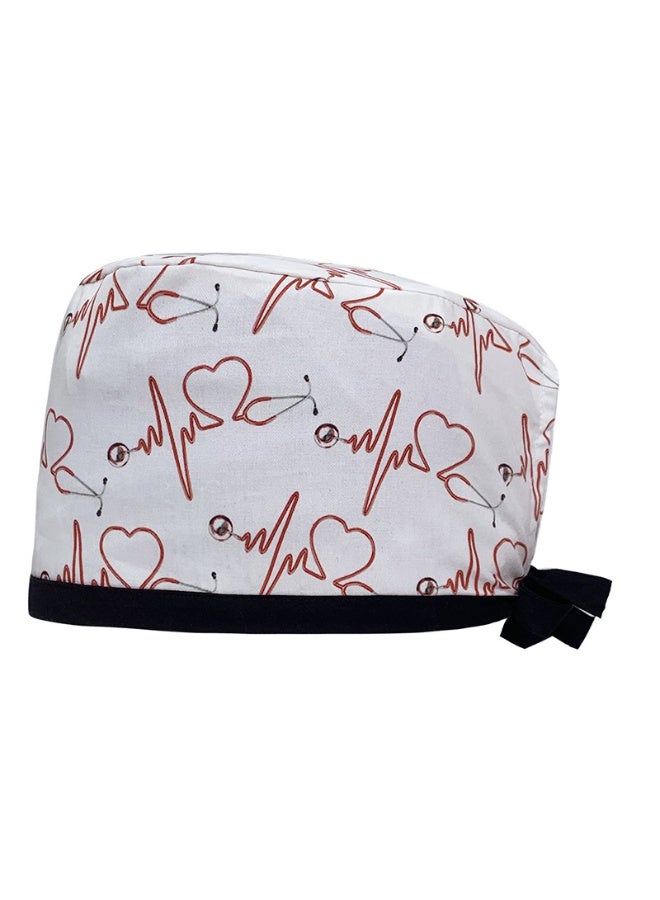 KUYING Cotton Printed Surgical Cap Strap Adjustable Medical Work Cap 