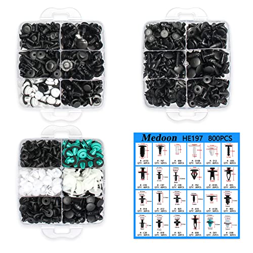 Medoon Car Retainer Clips Fasteners Cars Body Kits 24 Most Popular Sizes 801 PCS Car Door Panel Trim Clips Kit 1 Pcs Fastener Remover for Ford GM Toyota Honda Chrysler BMW Benz Nissan Subaru Audi Mazda - Image 2