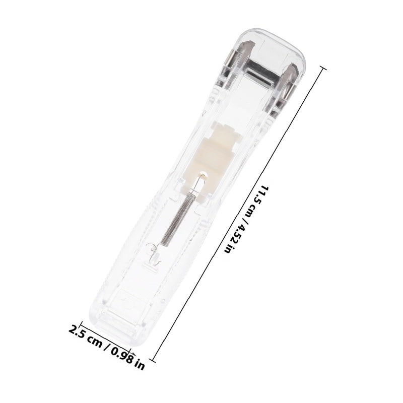 Reusable Stapler Push Clip Desktop Paper Clip Dispenser For Office Document Binding White - Image 3