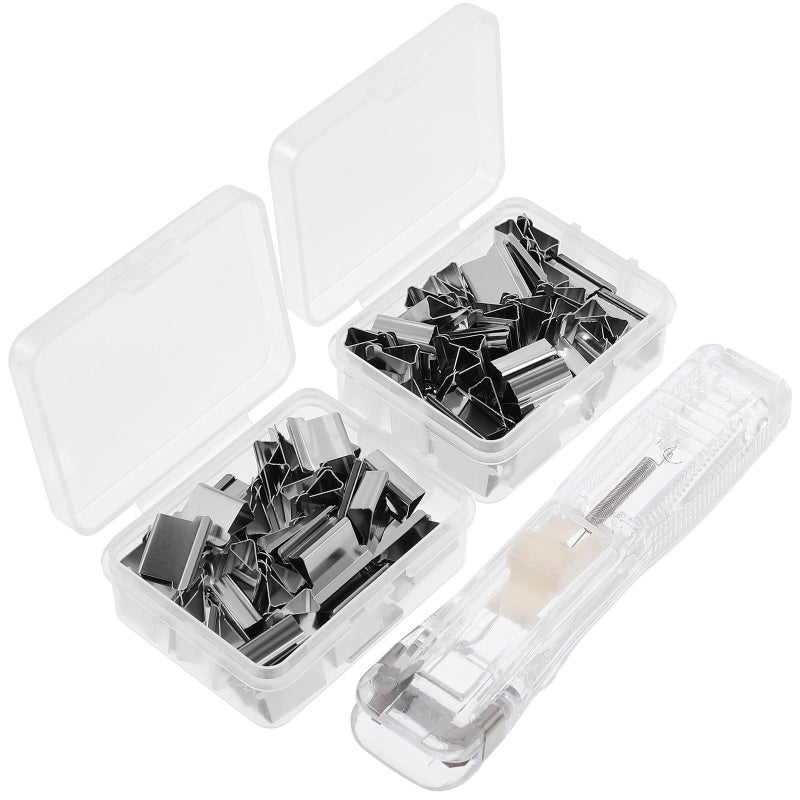 Reusable Stapler Push Clip Desktop Paper Clip Dispenser For Office Document Binding White - Image 2