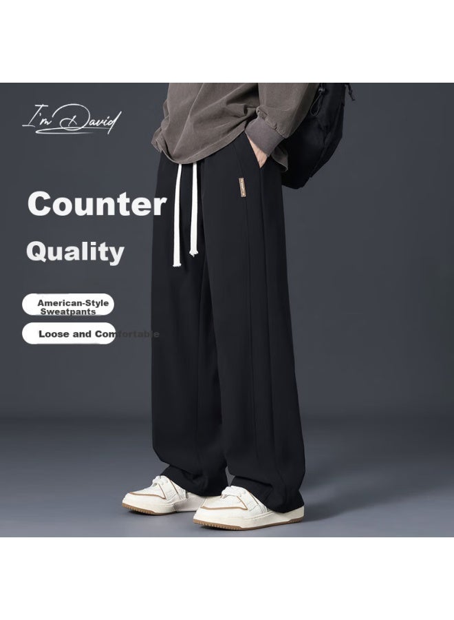 I'm David Ultra Comfortable Casual Men's Loose Fit Autumn Sports Long Pants American Trendy Wide Leg Straight Pants