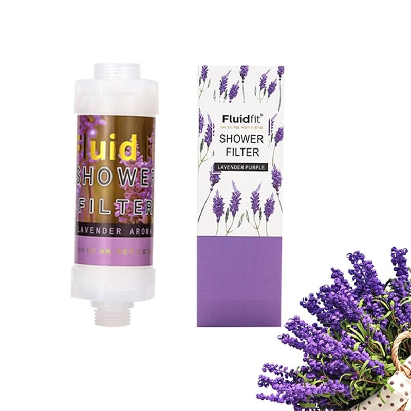 HeavenFlow Shower Infuser Vitamin C Shower Head Filter Chlorine Fluoride Shower Filter Water Purifying Filtered Shower Head with Beads Lavender Purple - Image 1