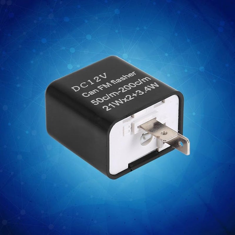 ZJchao Universal 12V 2 Pin LED Flasher Relay For Motorcycles Turn Signal Black
