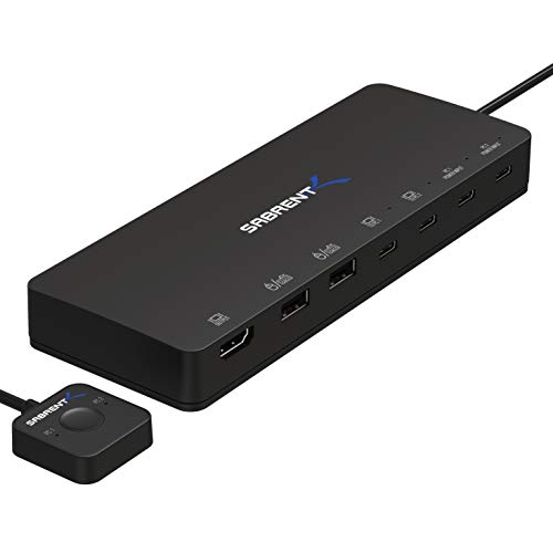 SABRENT مفتاح KVM من SABRENT بمدخلين USB Type C مع خيار توصيل طاقة 60 واط (USB KCPD) - Image 1