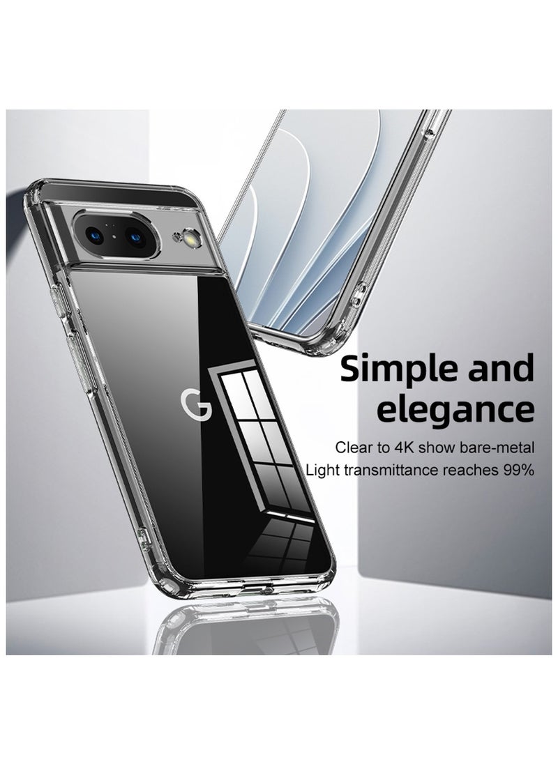 For Google Pixel 8 HD Transparent Tpu Silicone Back Cover , Anti Yellowing And High Protective From Shocks Compatible With Google Pixel 8 (6.2') (Transparent)