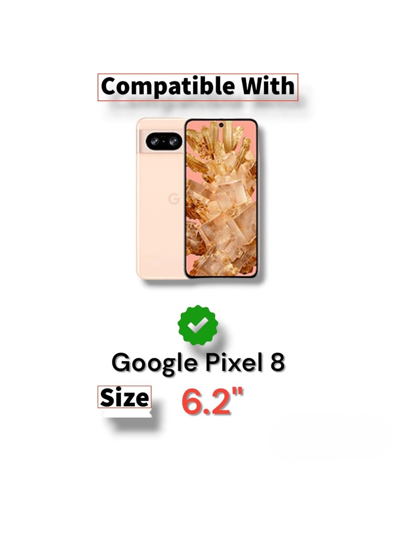 For Google Pixel 8 HD Transparent Tpu Silicone Back Cover , Anti Yellowing And High Protective From Shocks Compatible With Google Pixel 8 (6.2') (Transparent)