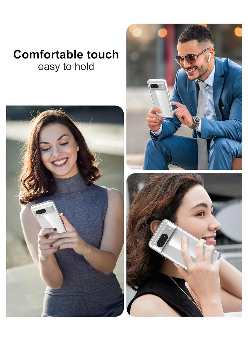 For Google Pixel 8 HD Transparent Tpu Silicone Back Cover , Anti Yellowing And High Protective From Shocks Compatible With Google Pixel 8 (6.2') (Transparent)
