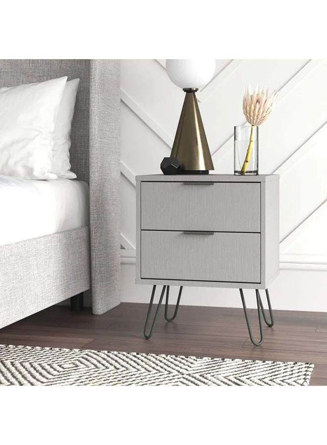 Al Home Melamine Nightstand with Steel Legs By Alhome