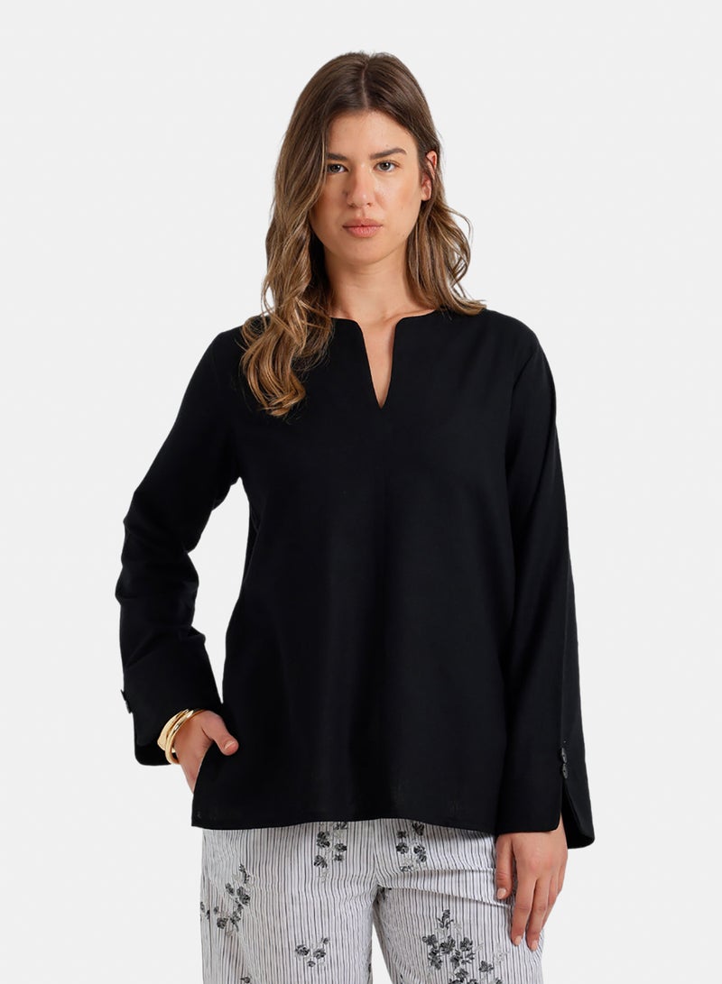 Carina V-Neck Relaxed Blouse - Image 1