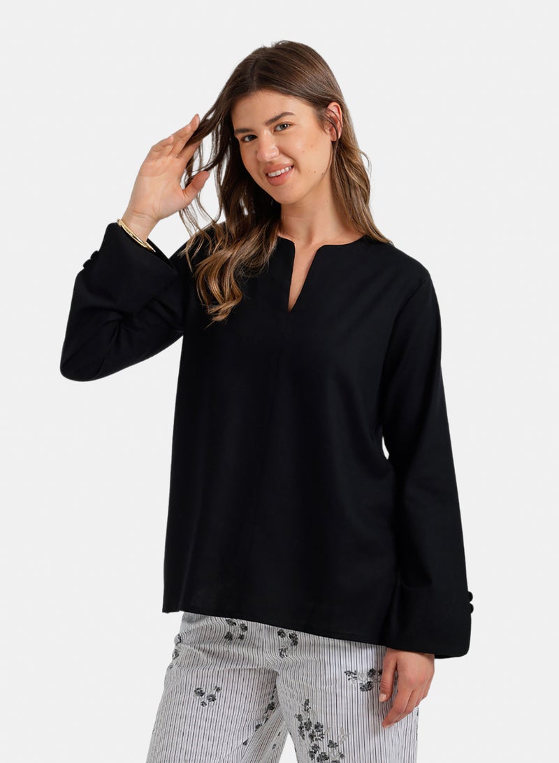 Carina V-Neck Relaxed Blouse - Image 2