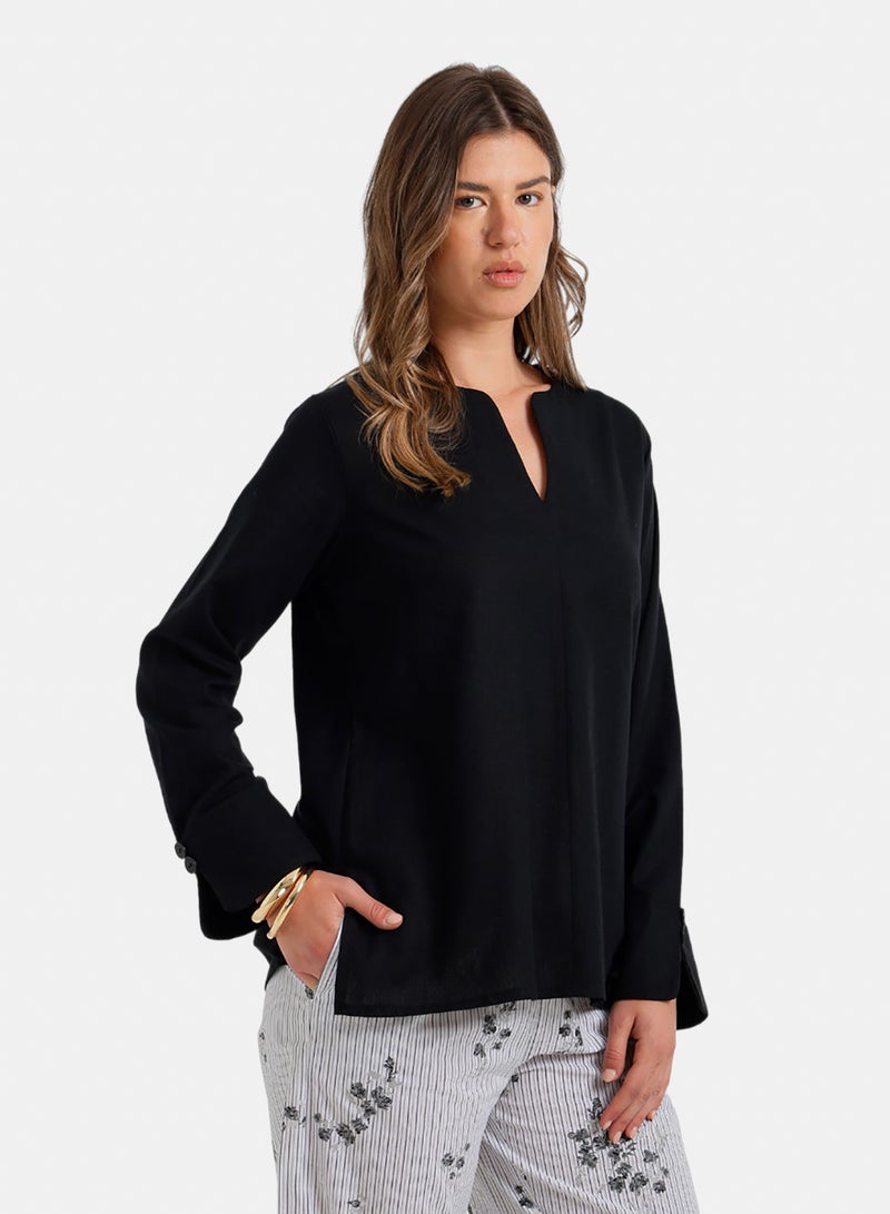 Carina V-Neck Relaxed Blouse - Image 3