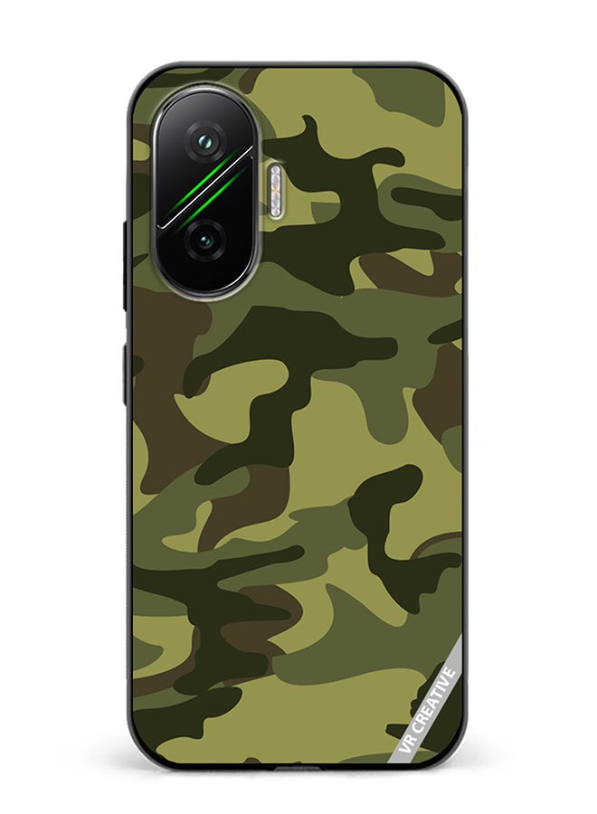 Protective Case Cover For Xiaomi Poco F7 Military Texture Design Multicolour