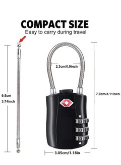 Generic TSA Approved Luggage Combination Locks(2 Pack,black) Combination Padlock with Alloy Body TSA Lock for Travel Bag, Suit Case, Lockers, Gym, Bike Locks or Other  - Image 2
