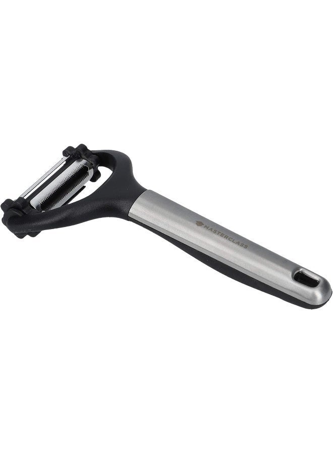 Master Class Masterclass 3 In 1 Vegetable Peeler With Straight, Julienne And Serrated Blades, Stainless Steel, 17.5 X 7.8 Cm - Image 1