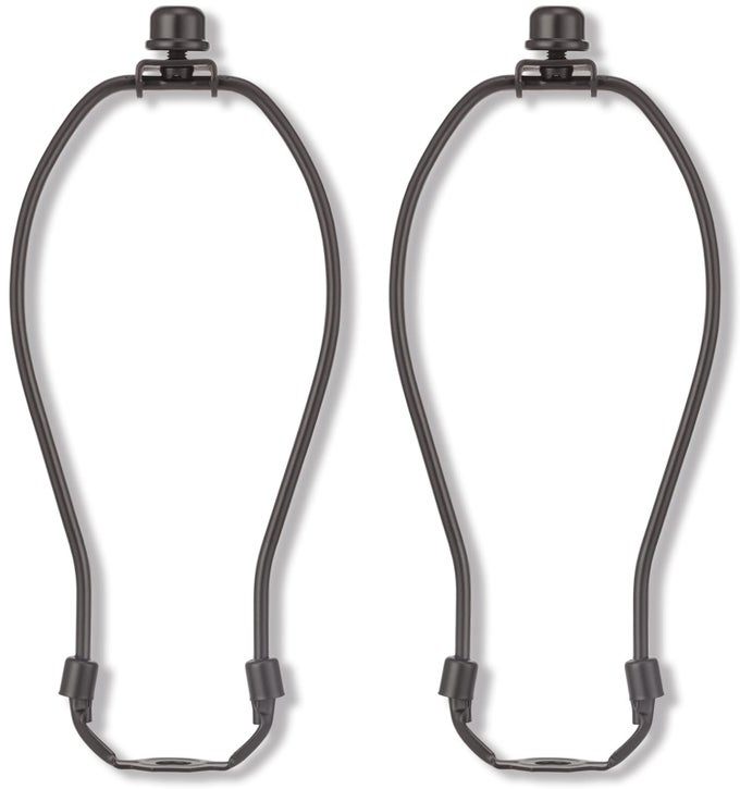 8 INCH BRONZE LAMP SHADE HARP HOLDER FOR TABLE AND FLOOR LAMPS 2 SET DETACHABLE HEAVY DUTY LAMP SHADE BRACKET WITH 38 STANDARD SADDLE AND LAMP FINIAL BRONZE