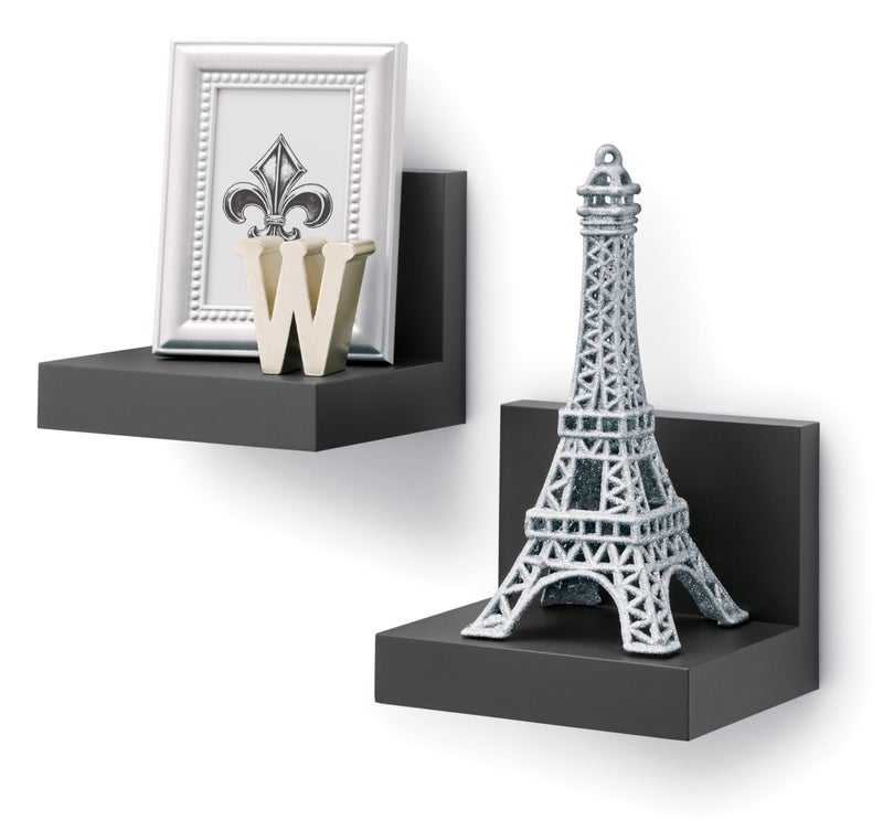 Command Display Ledges, Holds up to 2 lb, Slate, 2 Ledges with 8 Medium Strips, Damage-Free Hanging Floating Shelf with Adhesive Strips, Personalize Living Room, Bedroom, Kids Room or Office - Image 2