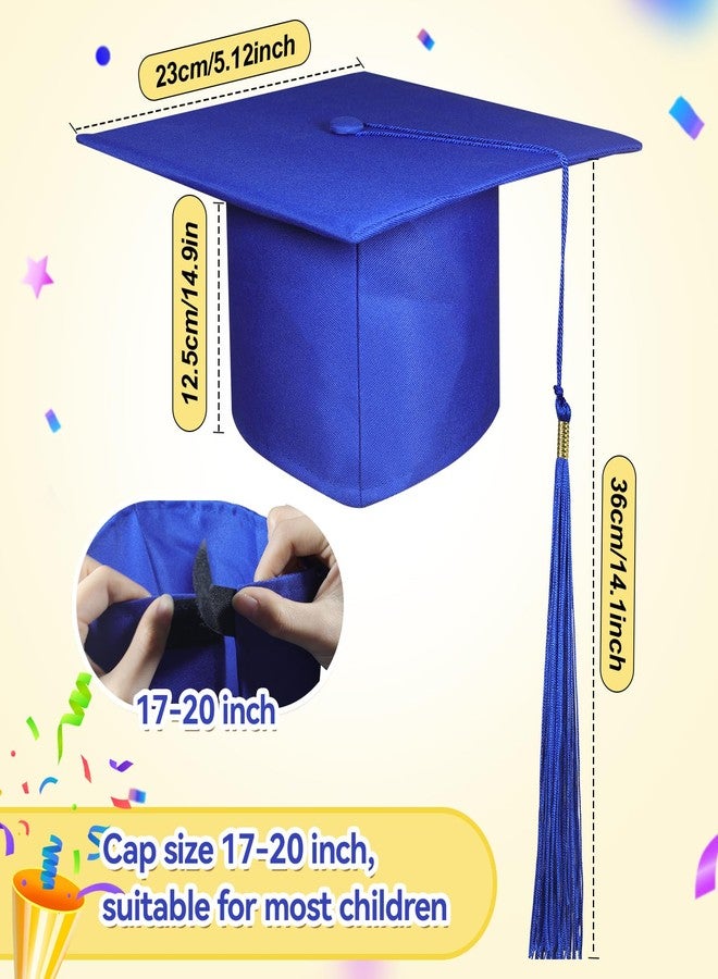 BeapTcely Preschool Grad Caps, Kindergarten Graduation Cap Child Size Grad Hats with Tassel for Preschool (30, Blue, Kids) - Image 2