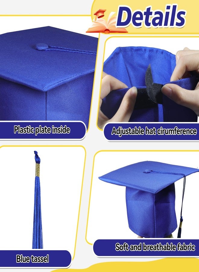 BeapTcely Preschool Grad Caps, Kindergarten Graduation Cap Child Size Grad Hats with Tassel for Preschool (30, Blue, Kids) - Image 3