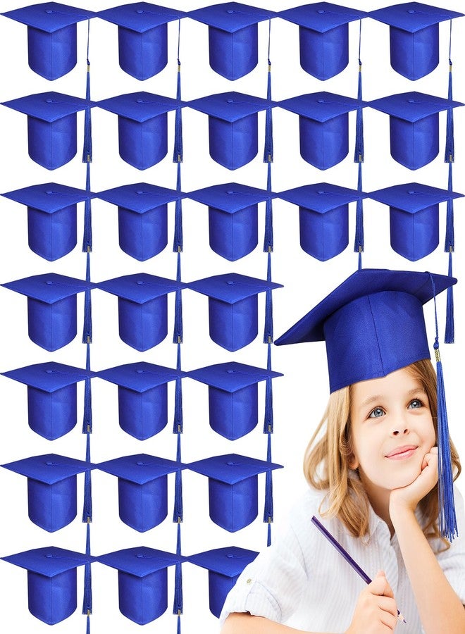 BeapTcely Preschool Grad Caps, Kindergarten Graduation Cap Child Size Grad Hats with Tassel for Preschool (30, Blue, Kids) - Image 1