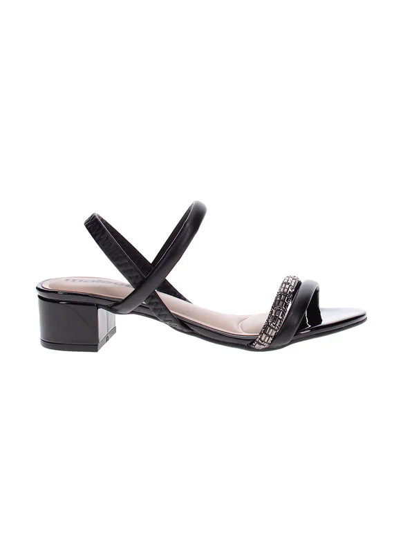 موليكا Moleca Ladies Low Heel Sandals Black | Made In Brazil