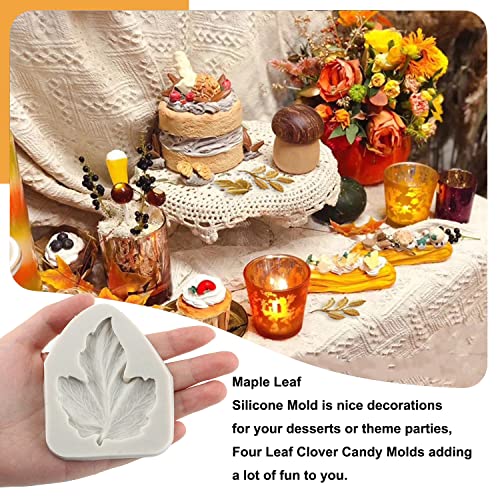 Sijiangmold Baroque Fondant Mold Baroque Leaf Fondant Molds Maple Leaf Candy Molds For Cake Decorating Cupcake Topper Chocolate Candy Polymer Clay Gum Paste Set Of 4 - Image 3