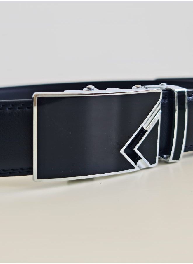 Generic - Men's Leather Belt, Adjustable Ratchet Belt Automatic Buckle - Image 1