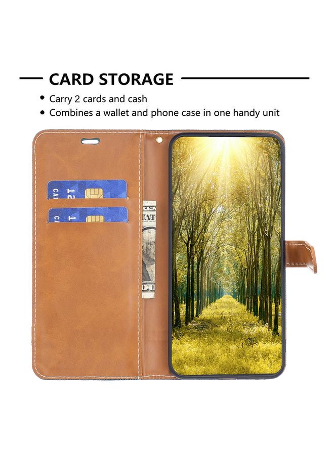 S-TOP Case For Samsung Galaxy A55 Color Block Denim Texture Leather Phone Case - Image 4